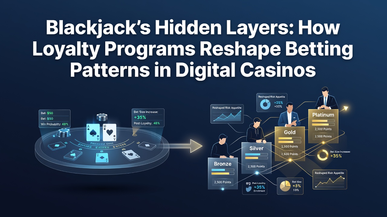 Digital blackjack table interface showing loyalty tier progress and reward multipliers