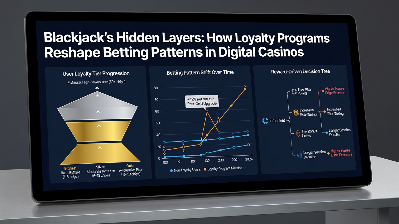 Analytics dashboard displaying player bet size trends alongside loyalty tier milestones