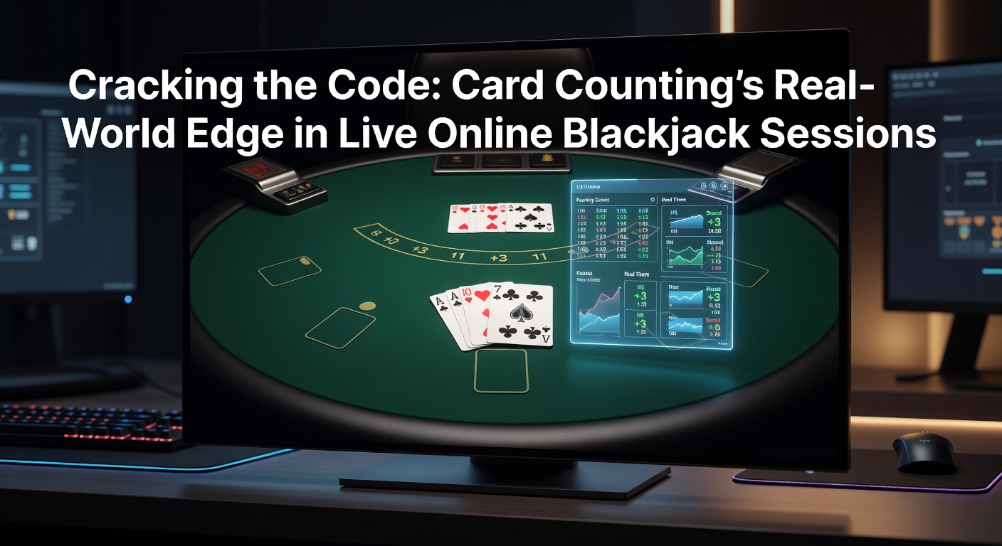 A close-up view of a live online blackjack table with cards being dealt, highlighting the deck and player decisions central to card counting strategies