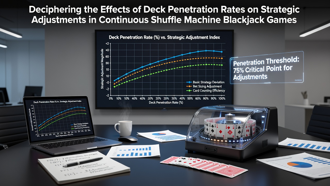 Blackjack table with continuous shuffle machine in operation showing card flow and dealer actions