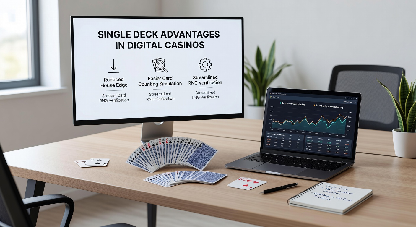 Digital interface displaying single deck blackjack probability charts and card removal tracking tools