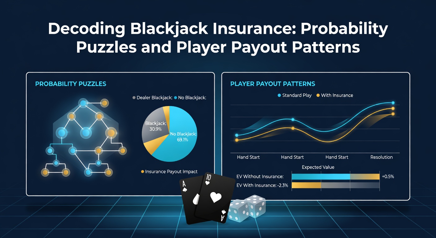 Graph showing insurance bet payout distributions over simulated hands, with lines for house edge variations by deck penetration