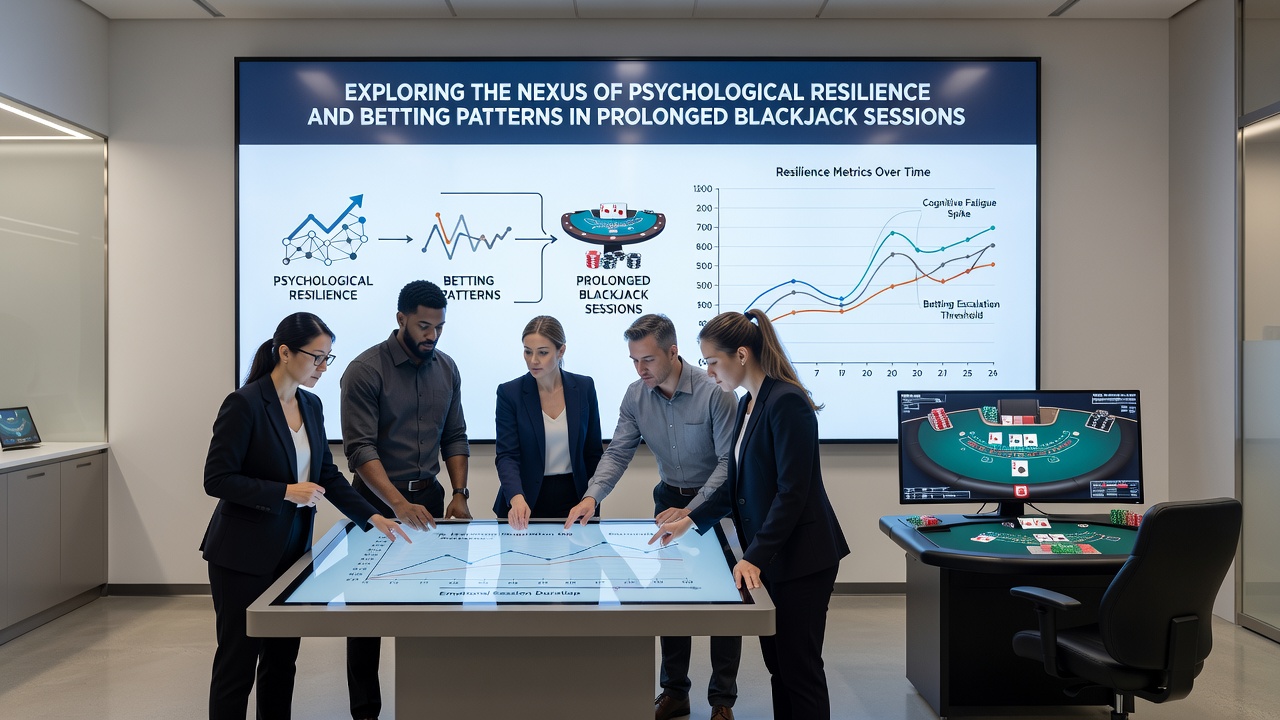 Analytics dashboard displaying betting trend lines across extended blackjack sessions
