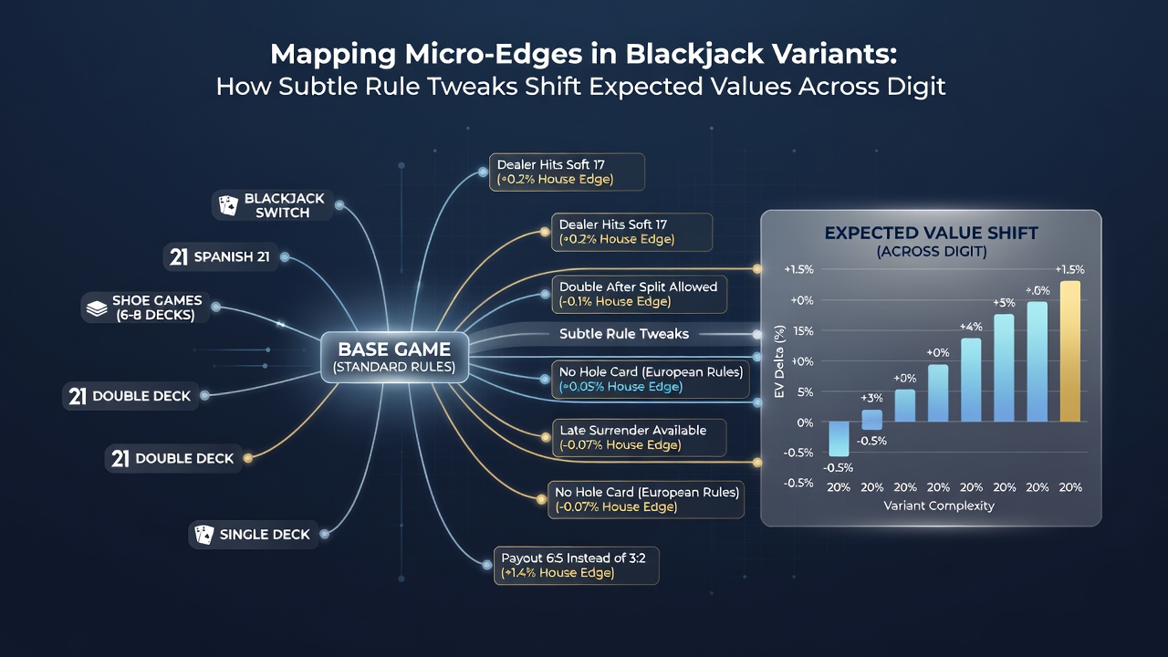 Comparison chart of blackjack variant rules and their impact on expected values