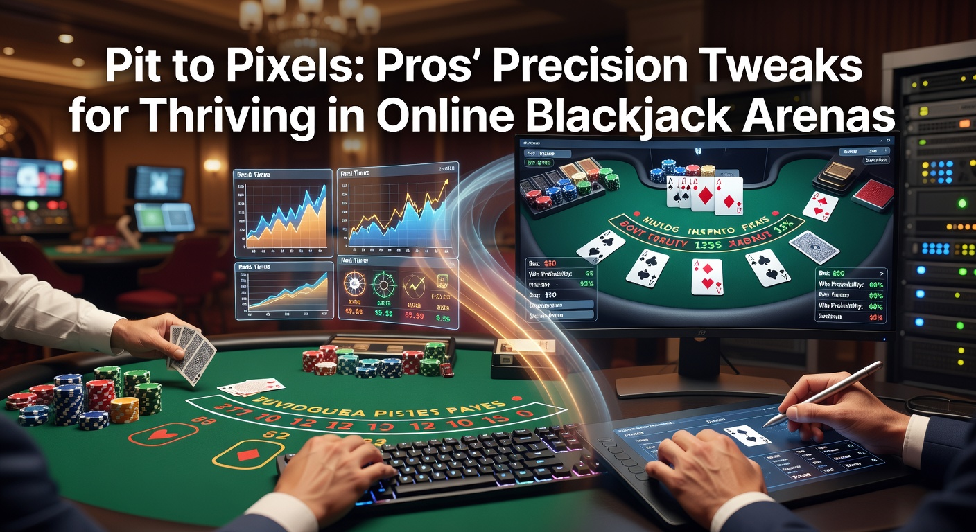 Close-up of pro player's hand on keyboard during online blackjack session, with strategy overlay and bet tracker visible