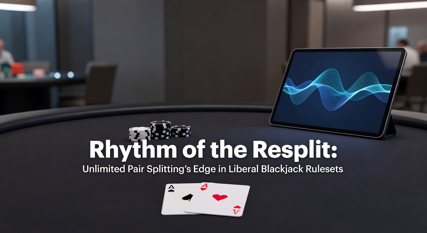 Close-up of a blackjack table showing multiple split hands in action during a liberal ruleset game, highlighting the rhythm of resplitting pairs