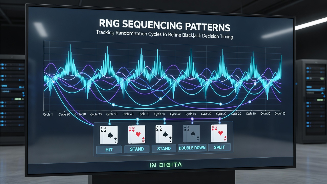 Chart illustrating decision timing adjustments based on RNG cycle positions in online blackjack