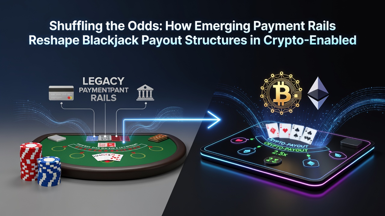 Digital interface displaying adjusted blackjack payout tables alongside crypto transaction confirmations