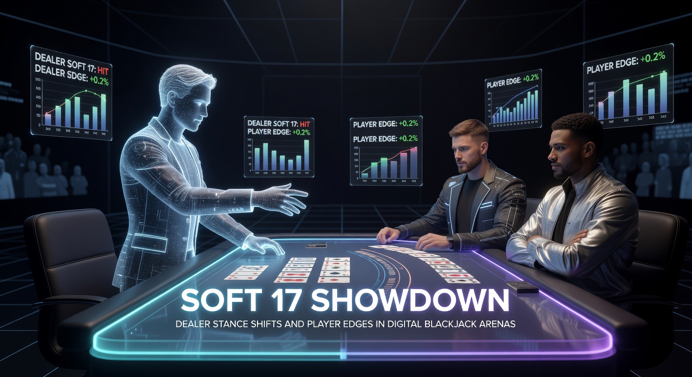 Strategy chart comparing H17 and S17 basic plays in online blackjack interface