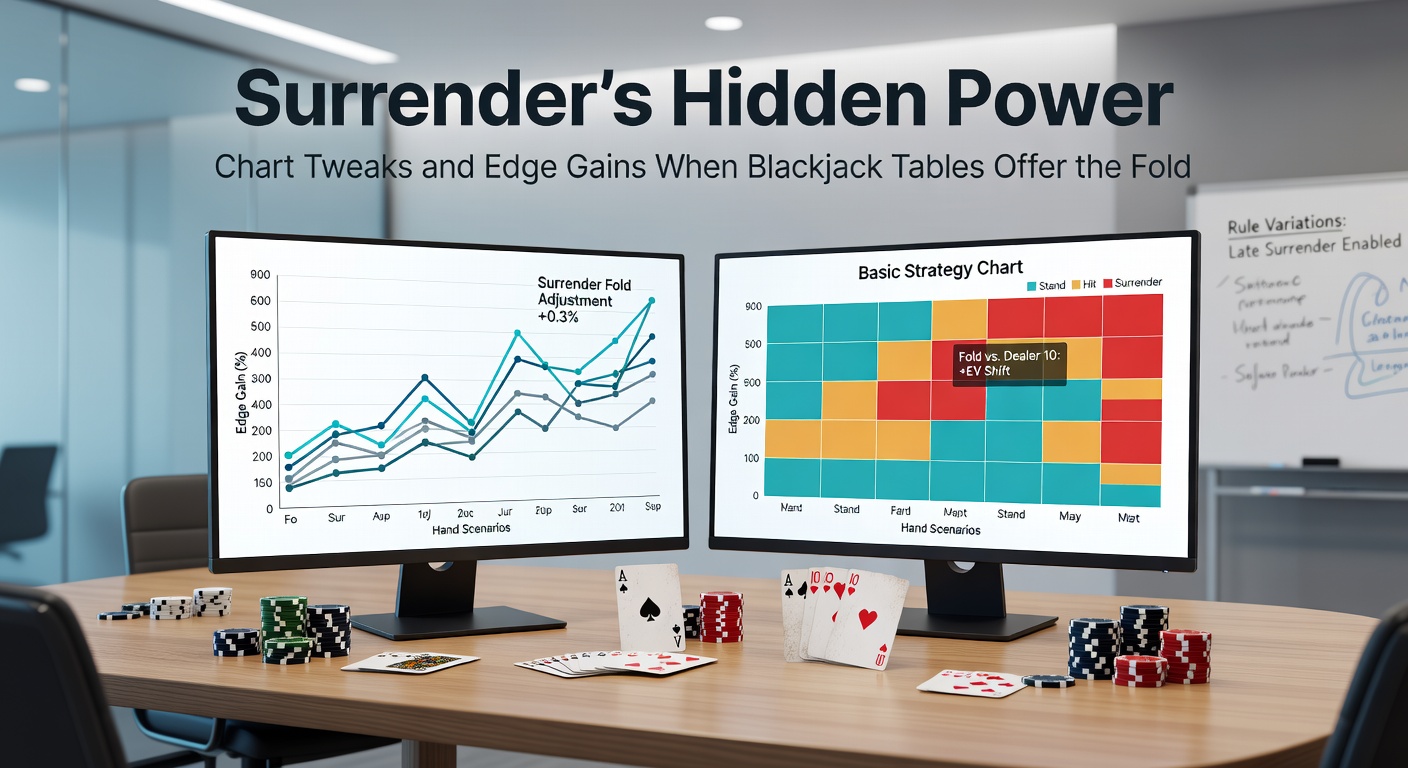 Basic strategy chart excerpt highlighting surrender plays for hard 15-17 against dealer upcards