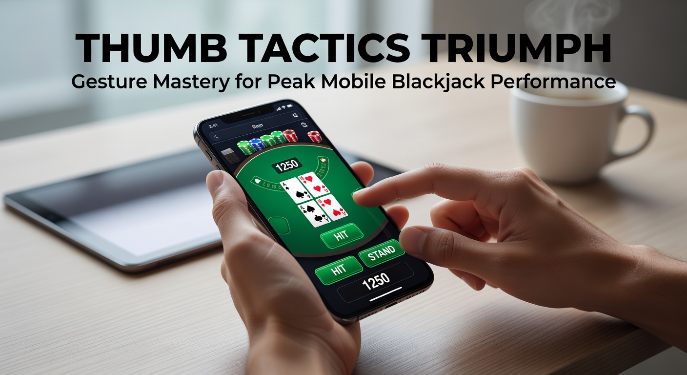 Player executing precise thumb swipes on a mobile blackjack screen during a live session