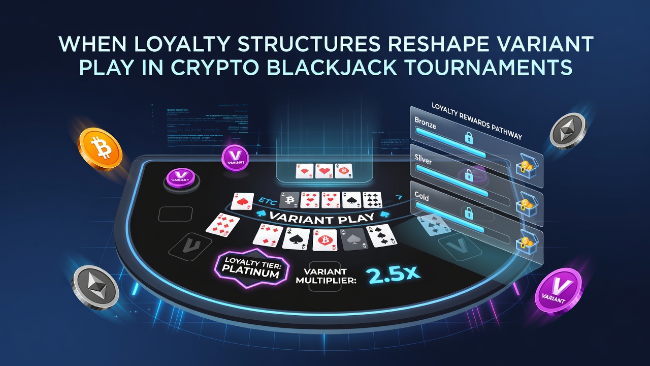 Digital interface displaying loyalty points earned during a crypto blackjack tournament variant